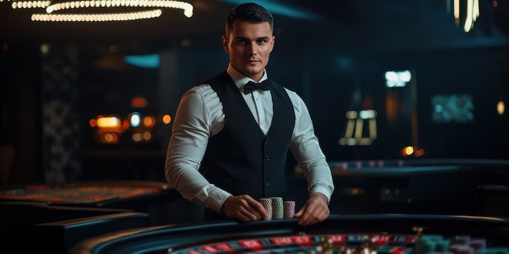 Texas Hold'em poker table interface on rajacasino88 mobile showing community cards, player positions, and action buttons